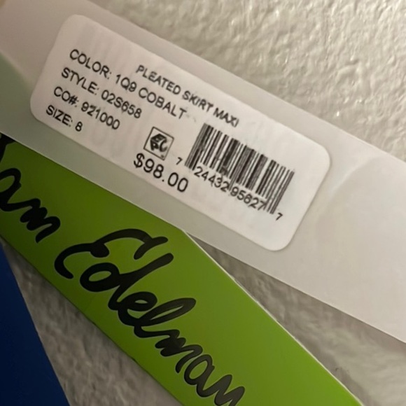 NWT Sam Edelman Blue Pleated Halter Midi Dress - Size 8 - Picture 11 of 11